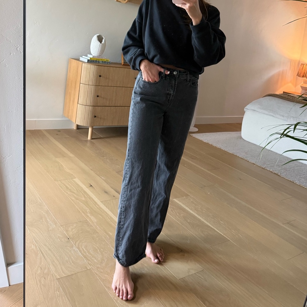 Old Navy Women's Light Black Wide Leg Jeans